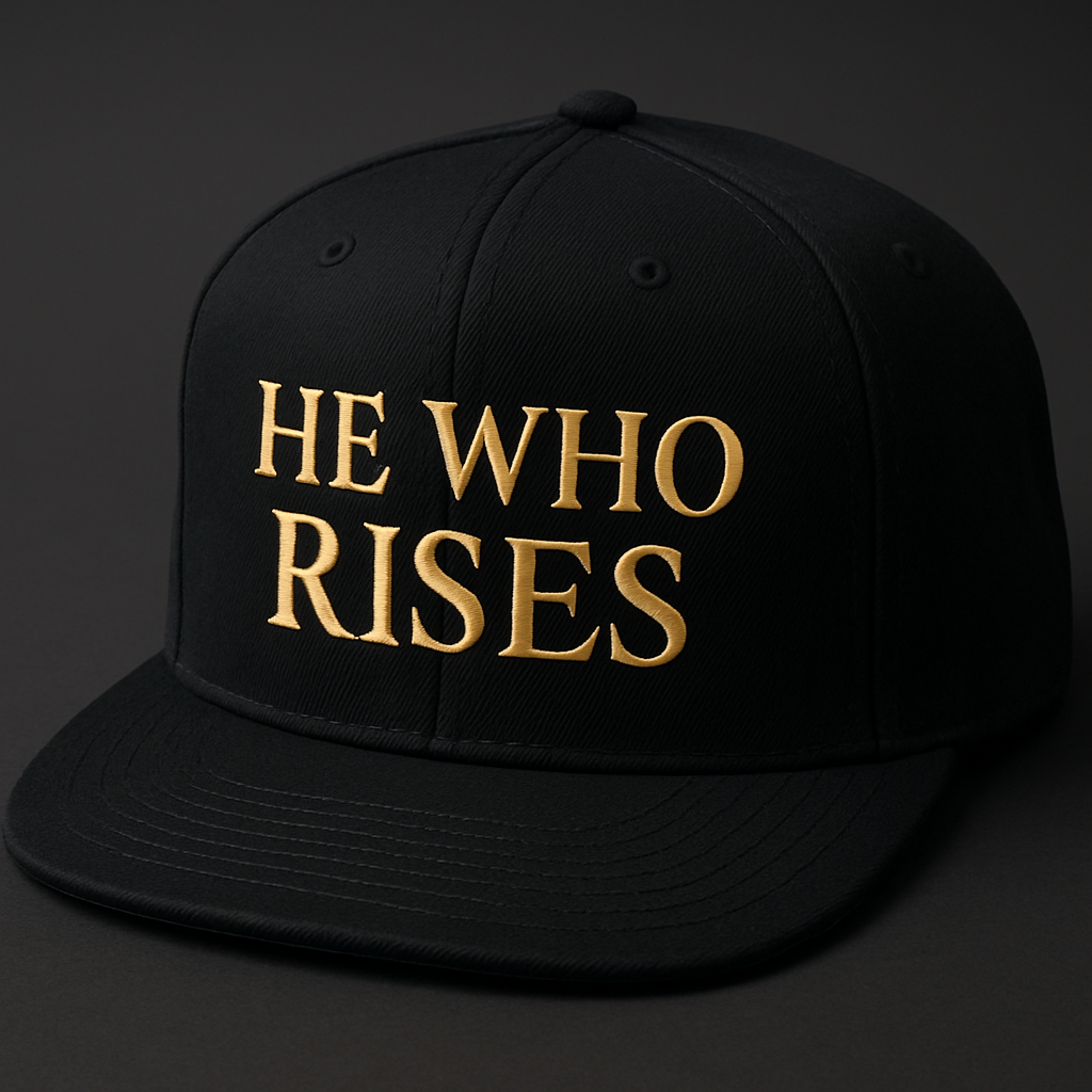 He Who Rises Signature Snapback Hat Black & Gold